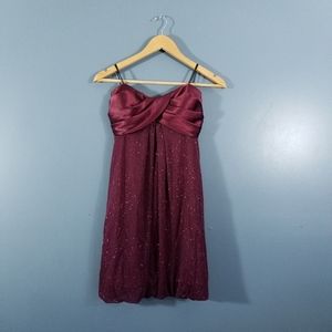 ❤️ Jump Apparel glitter strapless plum berry bubble dress
